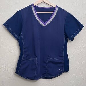 REINA BLUE SHORT SLEEVE SCRUB P2P 21”